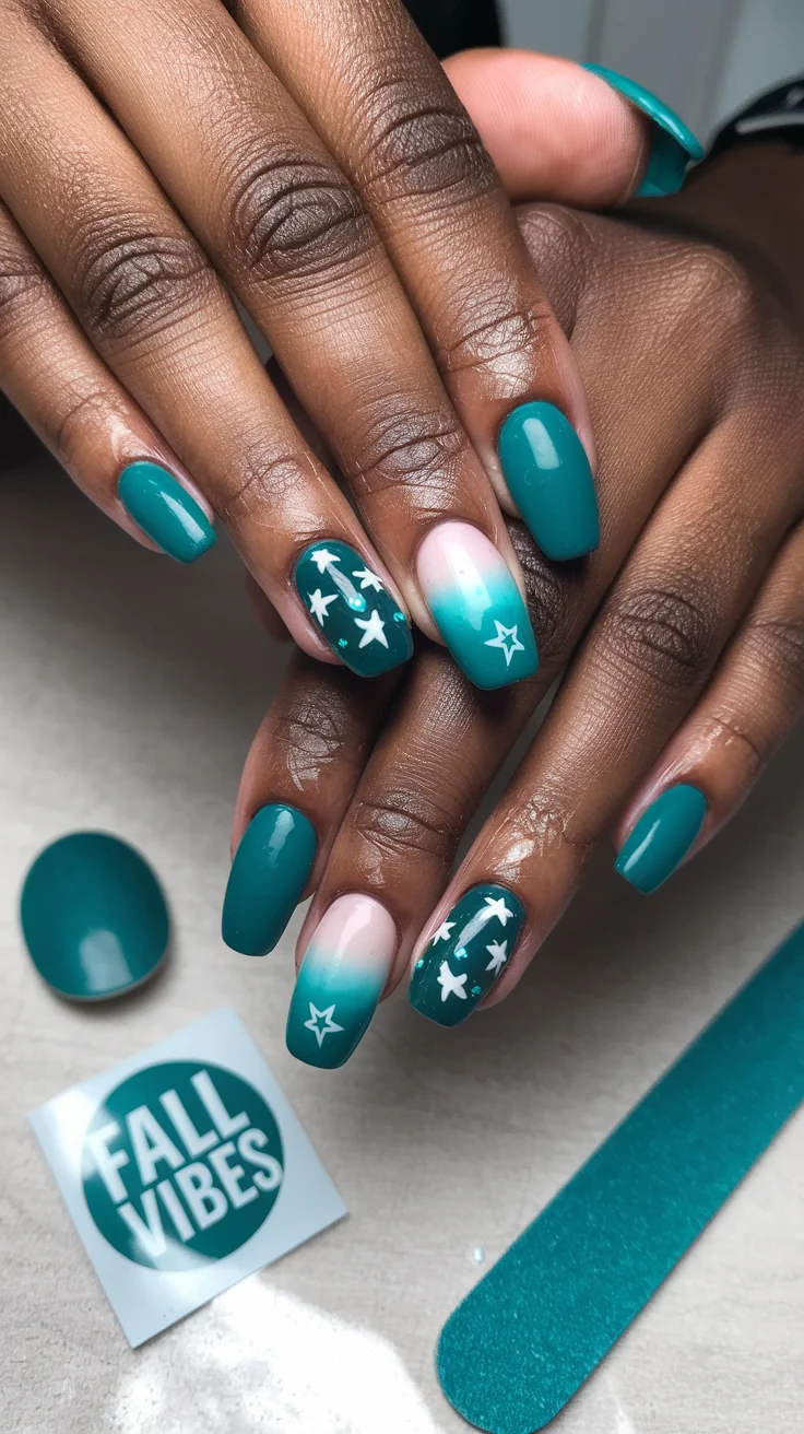 1-trendy-teal-fall-nails-for-a-cool-seasonal-look