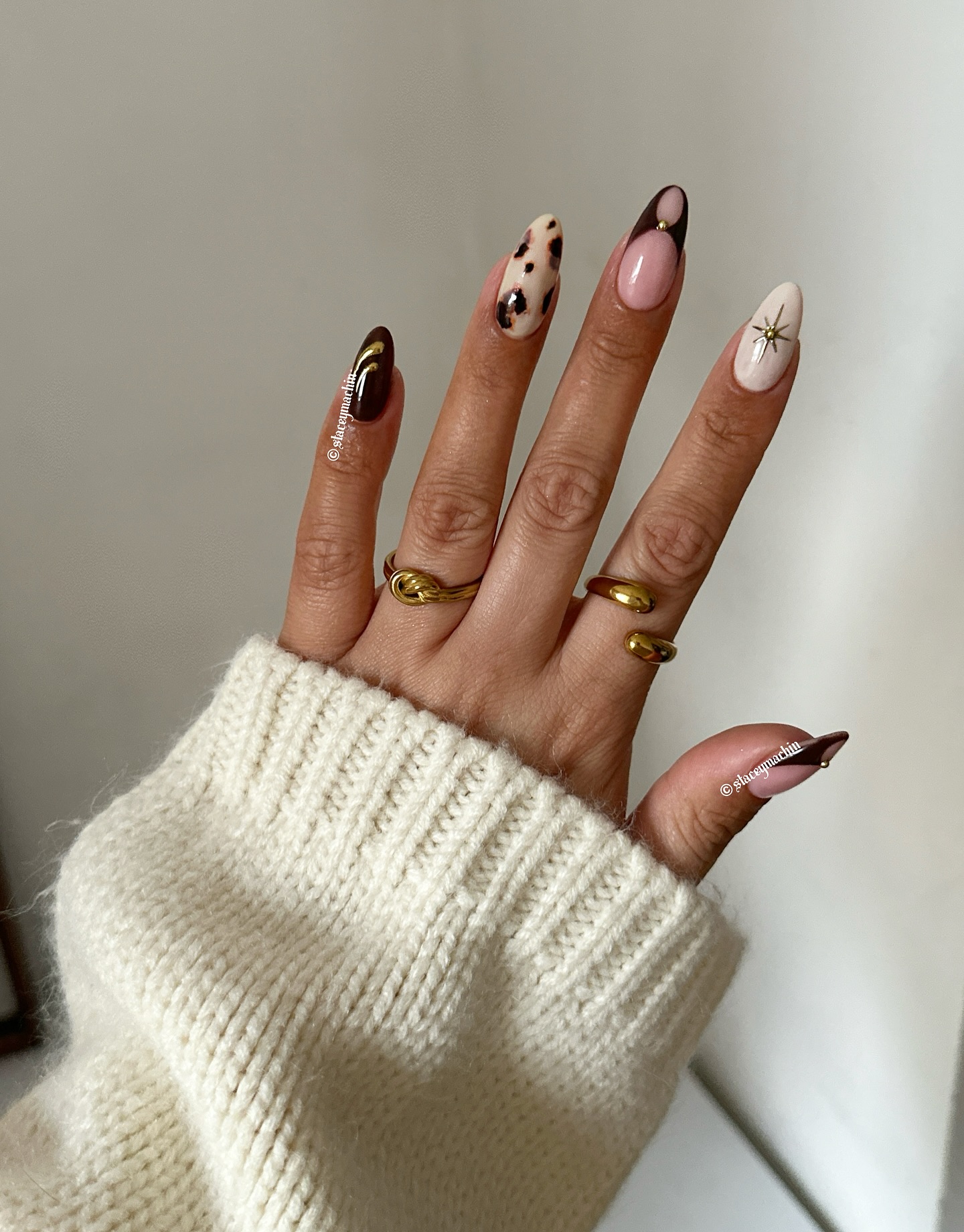 Autumn Neutral Cowgirl Nails