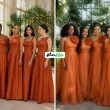 Beautiful Burnt Orange Bridesmaid Dresses for the Big Day