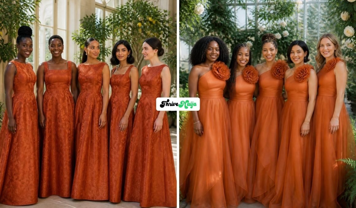 Beautiful Burnt Orange Bridesmaid Dresses for the Big Day