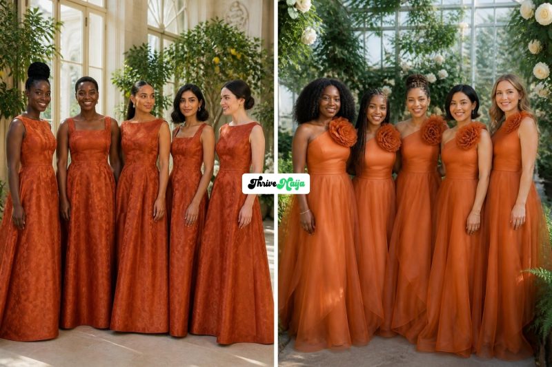Beautiful Burnt Orange Bridesmaid Dresses for the Big Day