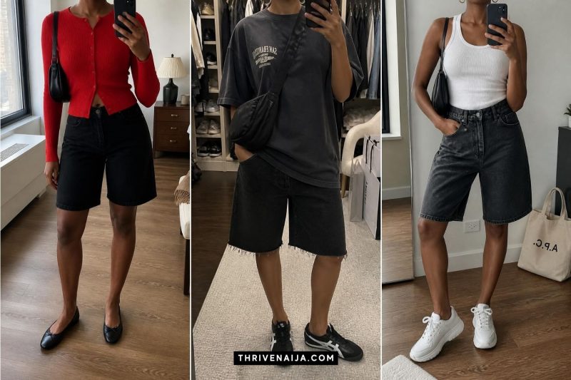 Black Jorts Outfits for Women