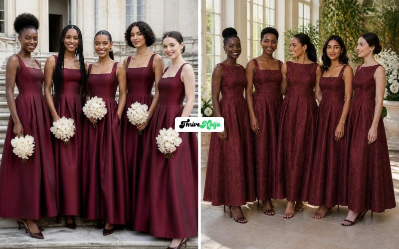 Breathtaking Maroon Bridesmaid Dresses for the Big Day