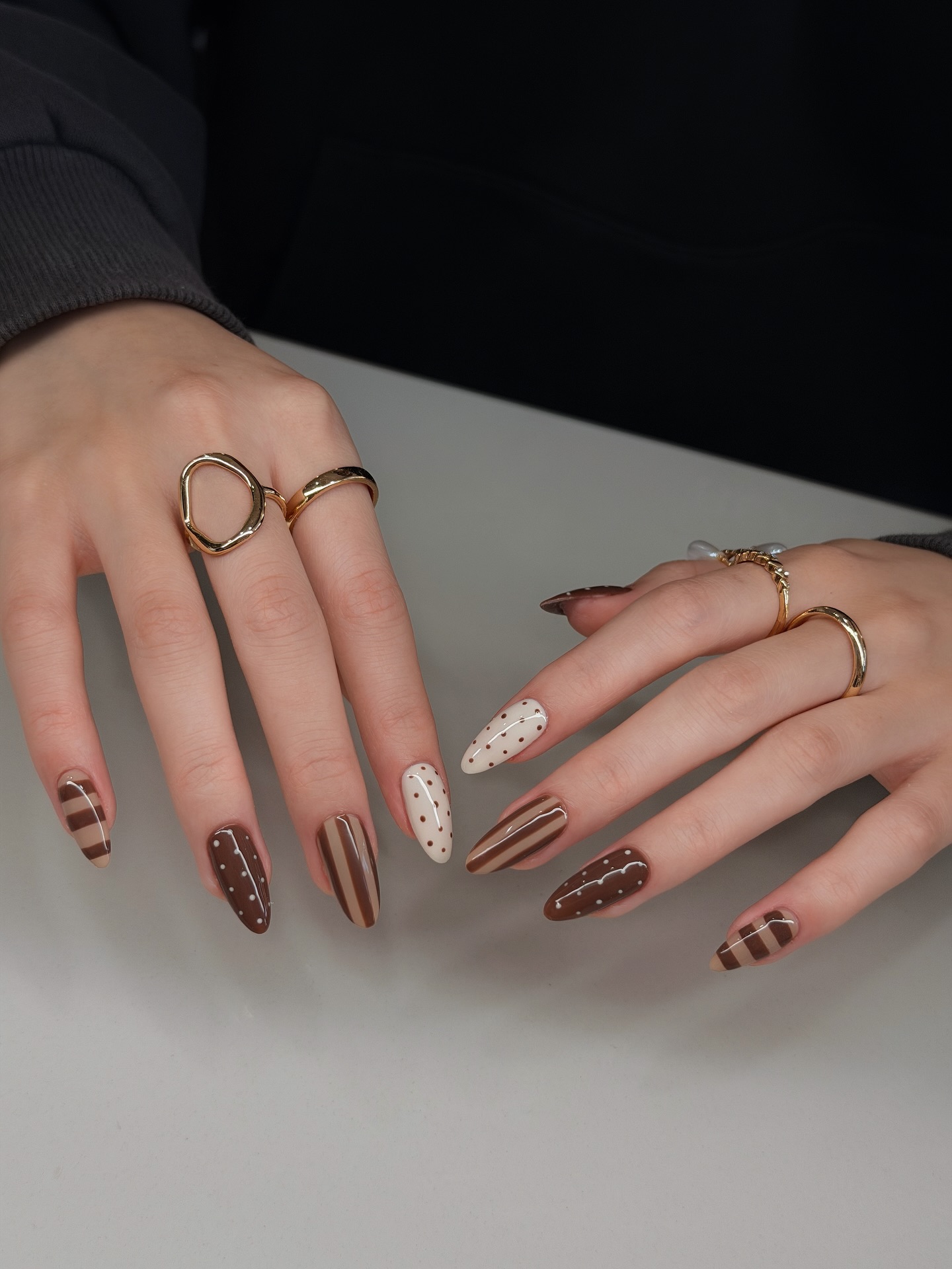 Brown Polka Dots and Stripes