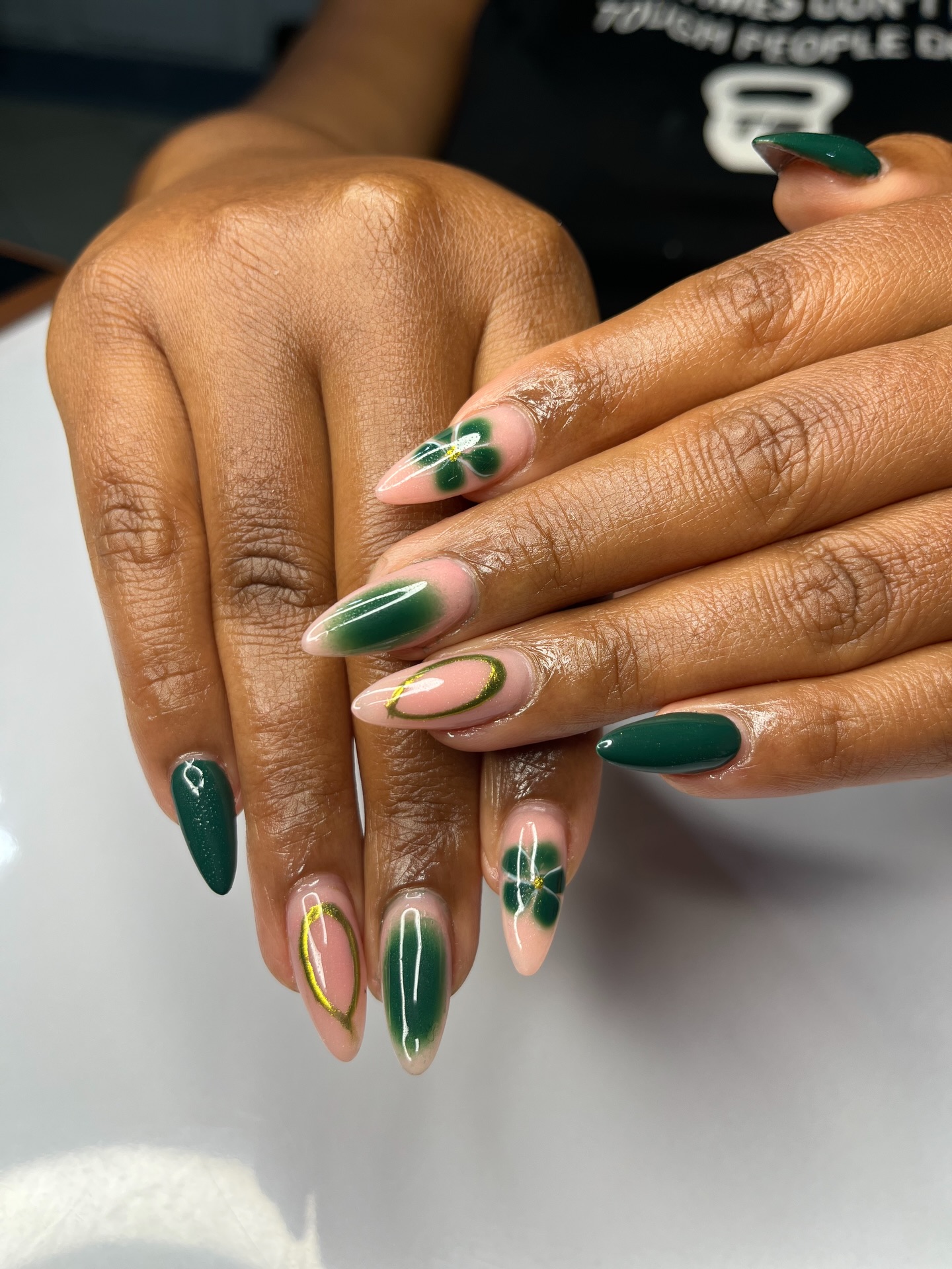 Calm Fall Green Gel Nails