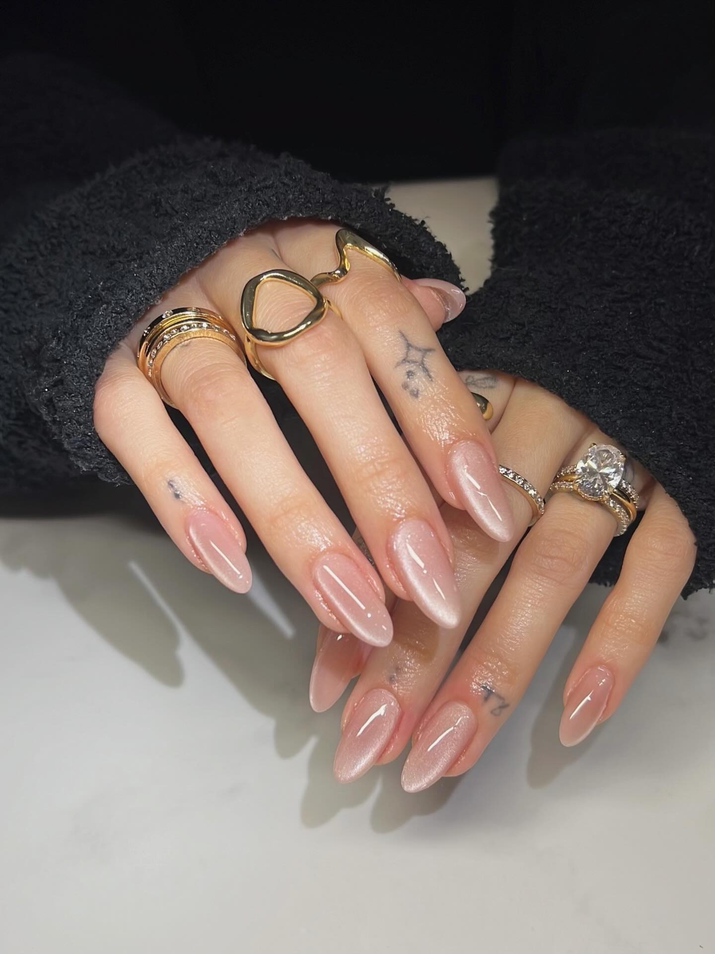 Champagne Fall Chrome Nails