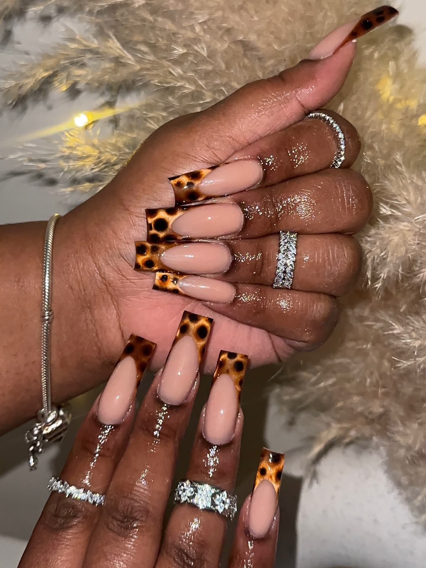Cheetah Cat Eye Nails