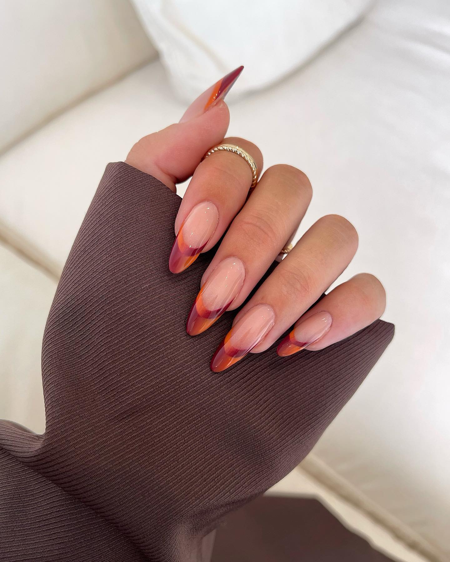 Chic Ombre Fall Tip Nails
