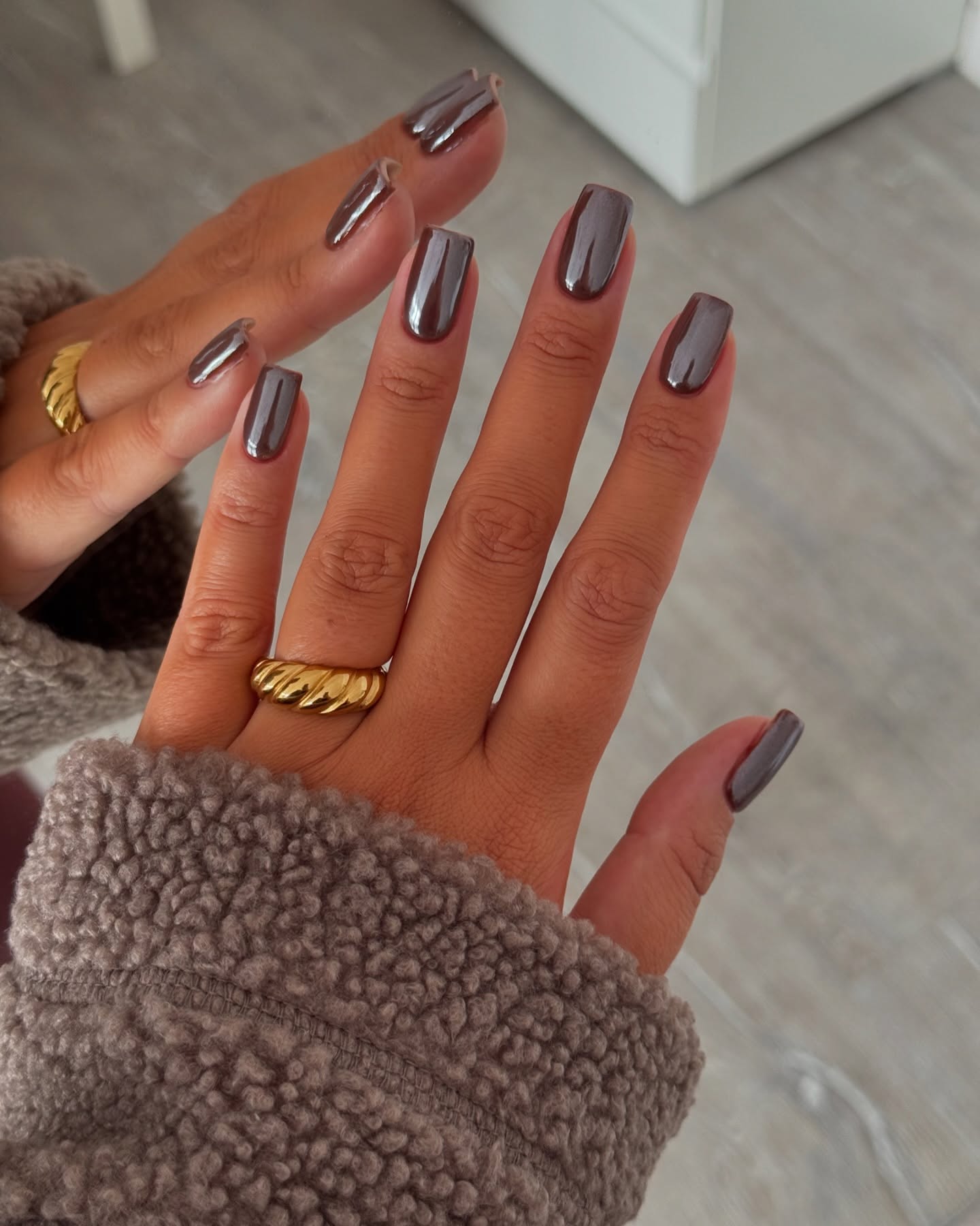 Chocolate Chrome Fall Nails