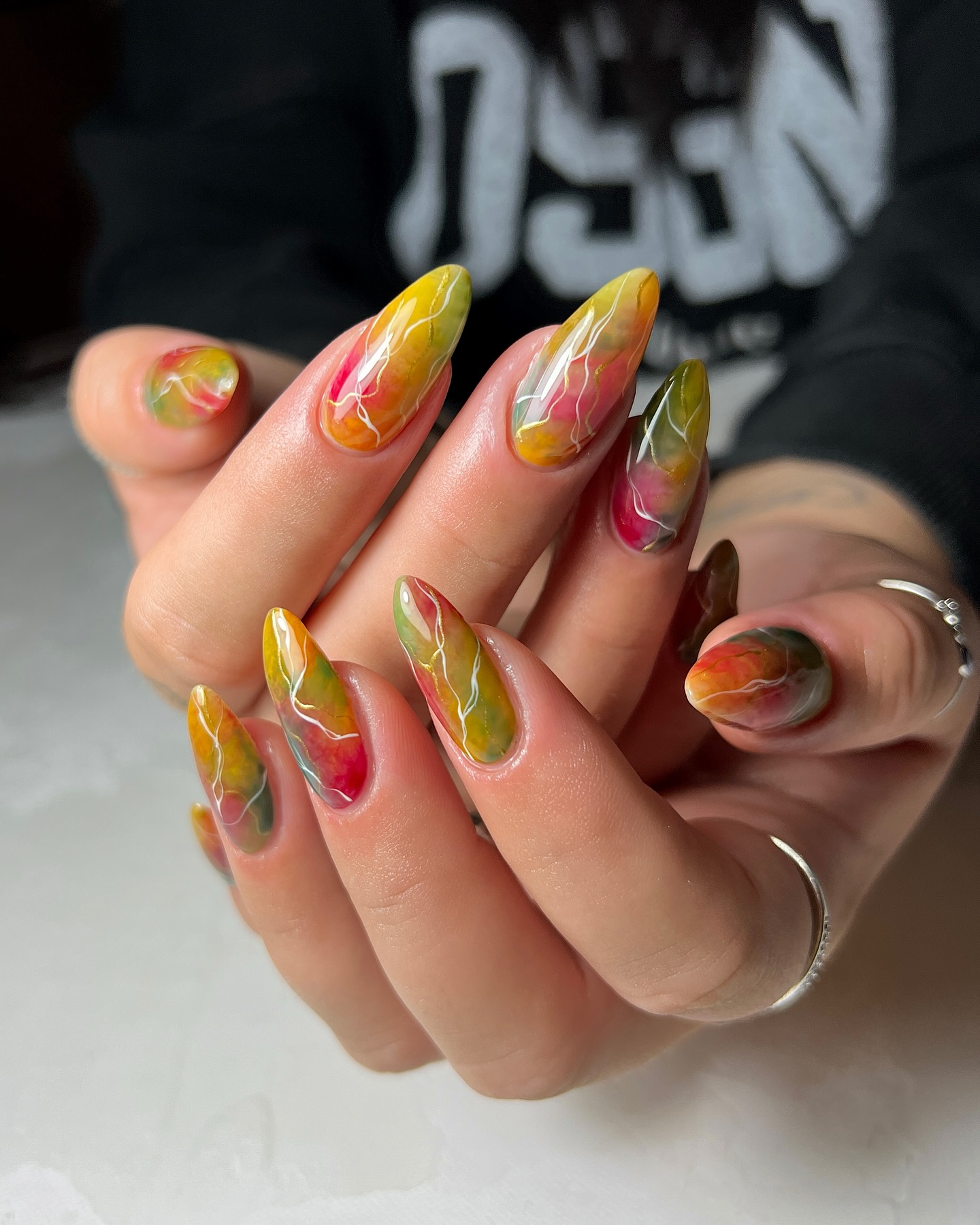 Colorful Autumn Leaves Nail Art
