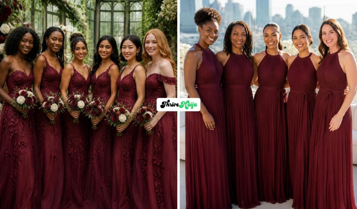 Cute Burgundy Bridesmaid Dresses for Your Closest Gals