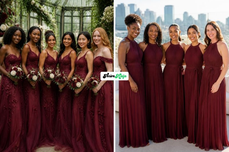 Cute Burgundy Bridesmaid Dresses for Your Closest Gals