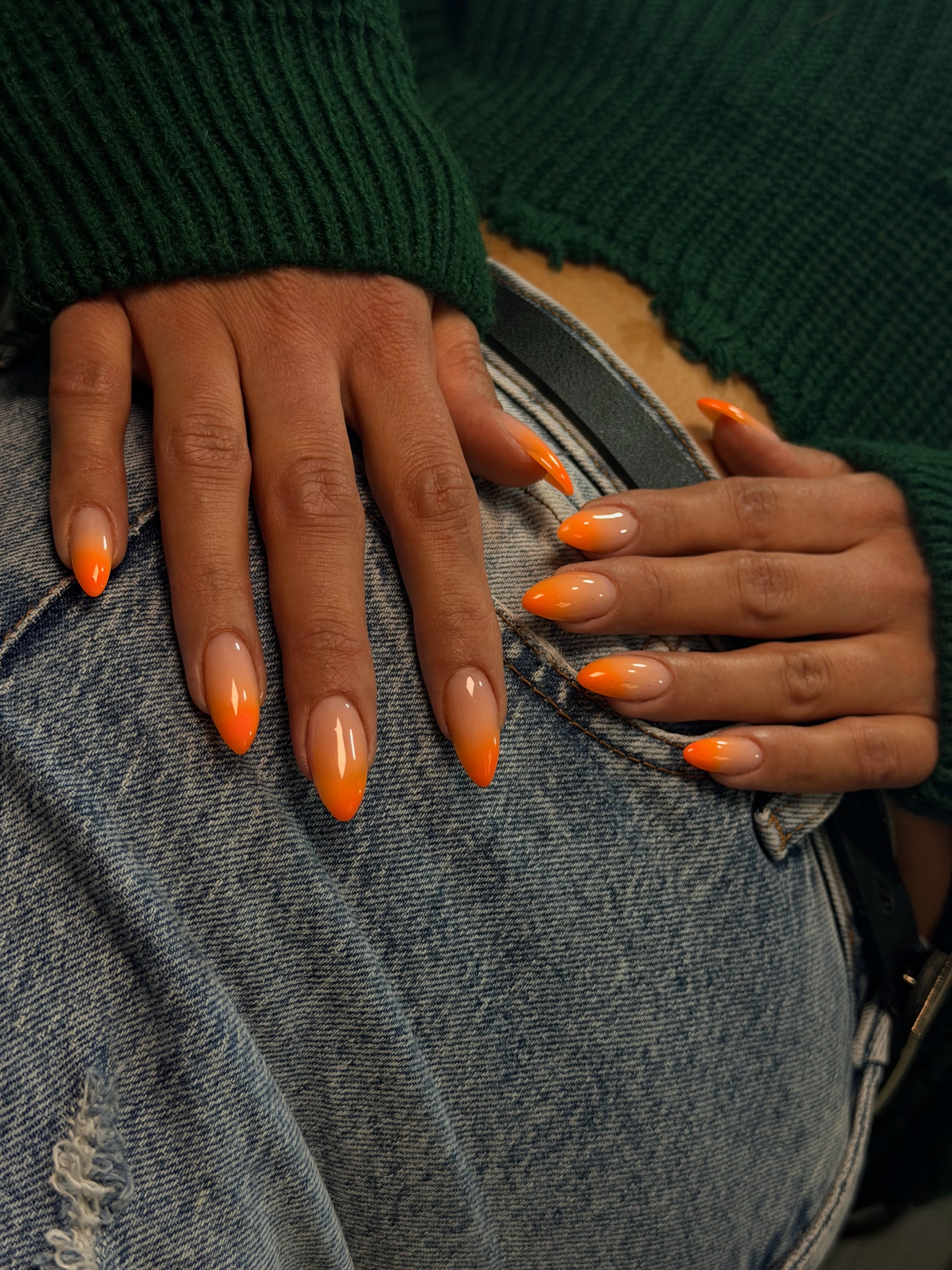 Cute Orange Ombre Nails