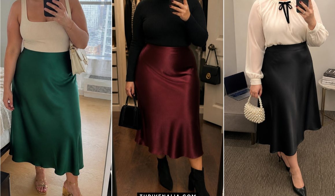 Elegant Plus Size Satin Skirt Outfits to Dazzle