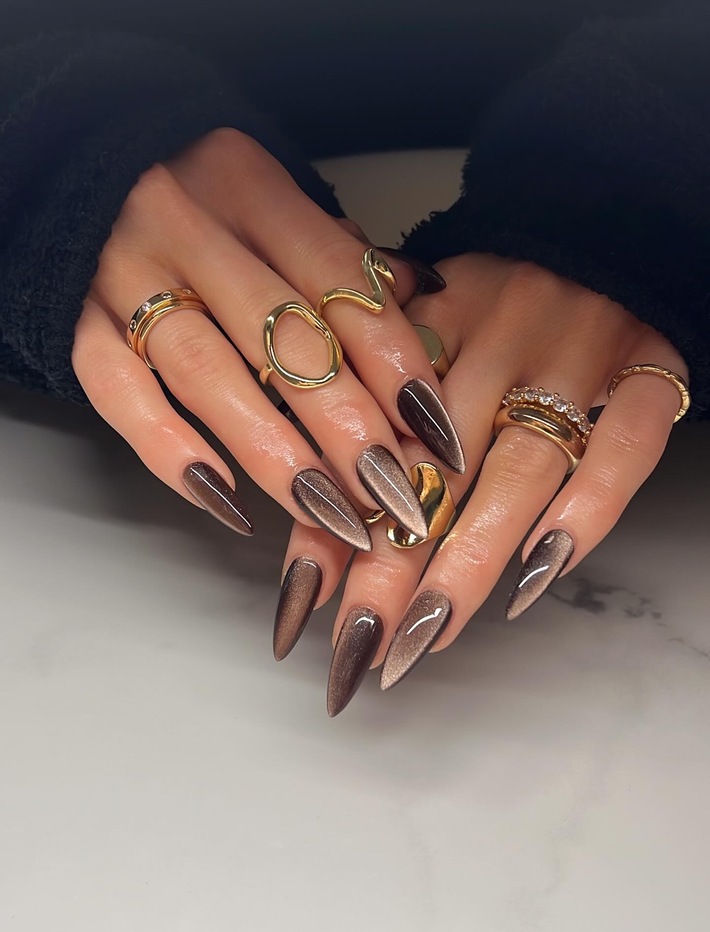 Espresso Chrome Nails