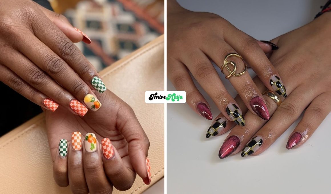 Fall Checkered Nails