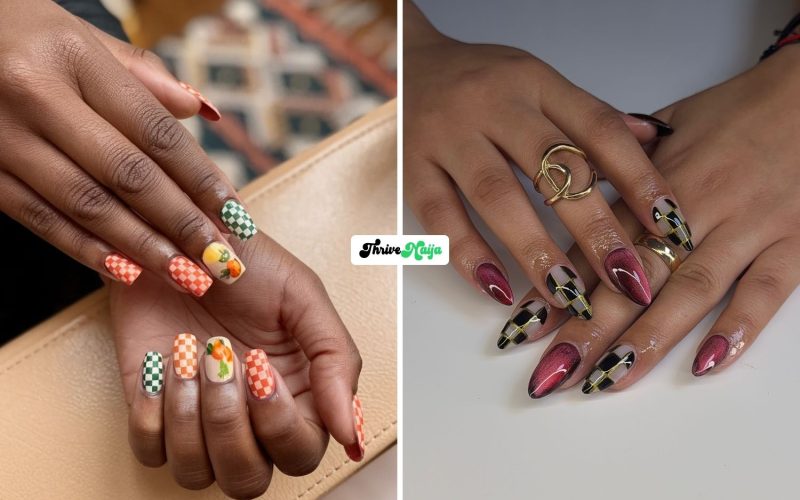 Fall Checkered Nails