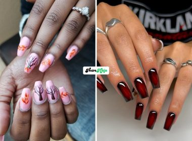 Fall Engagement Nails Perfect for Ring Photos