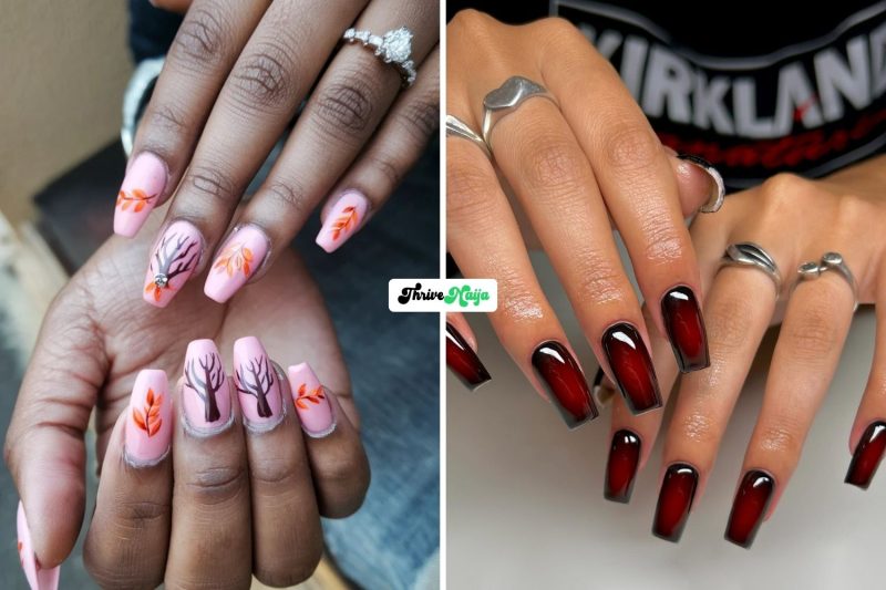 Fall Engagement Nails Perfect for Ring Photos