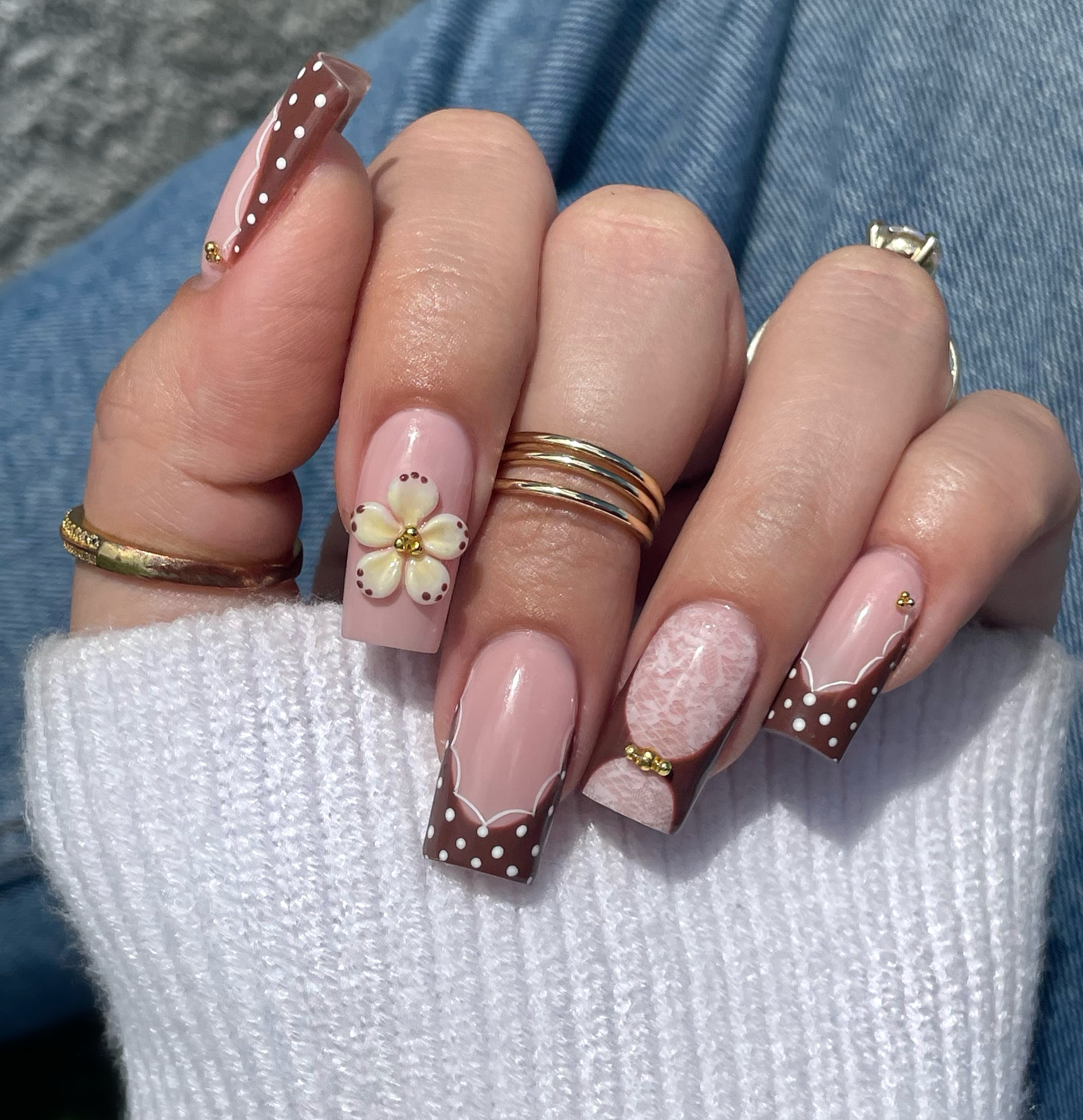 Frenchie Autumn Polka Dots