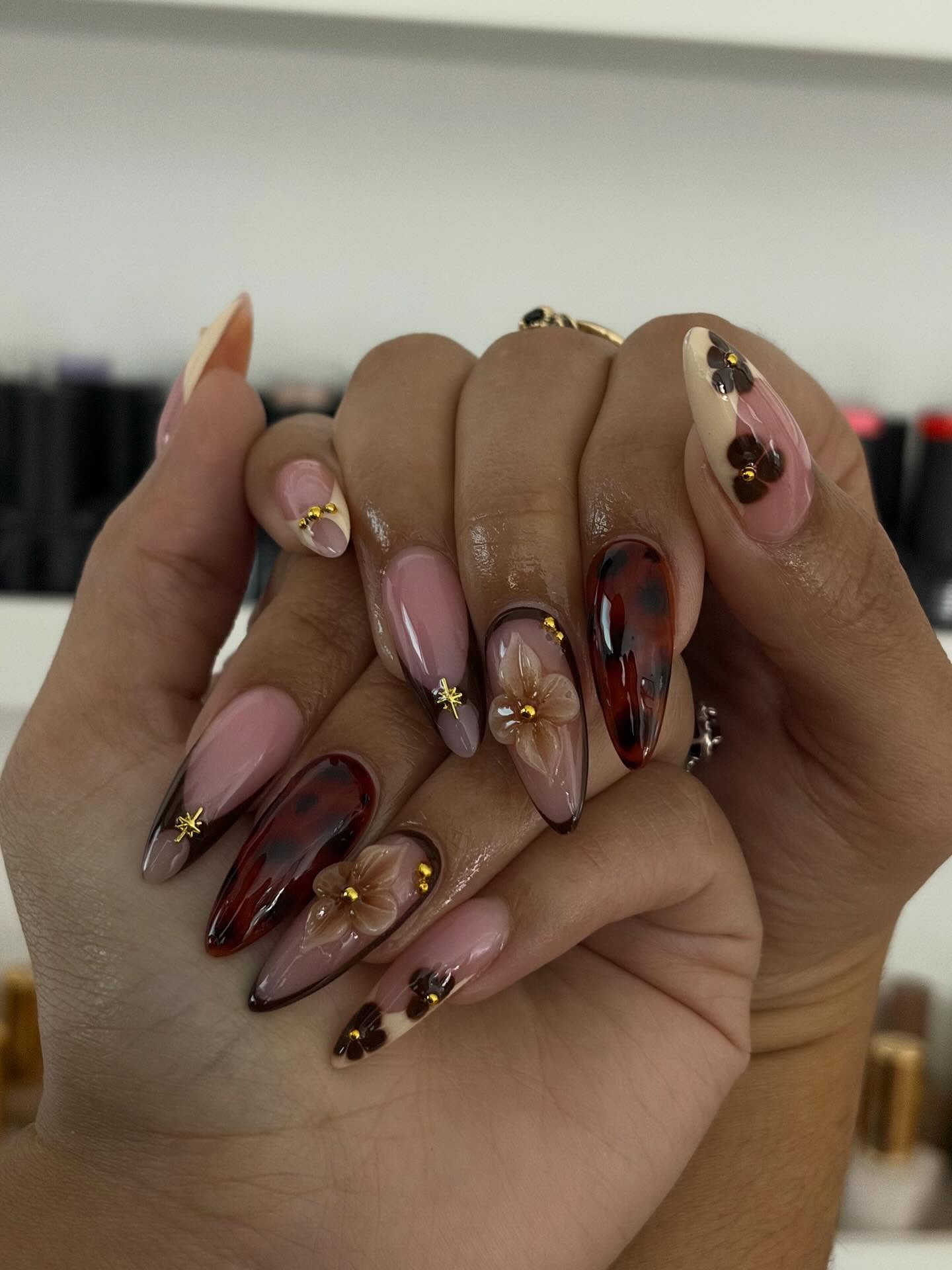 Fun Tortie Fall Nails