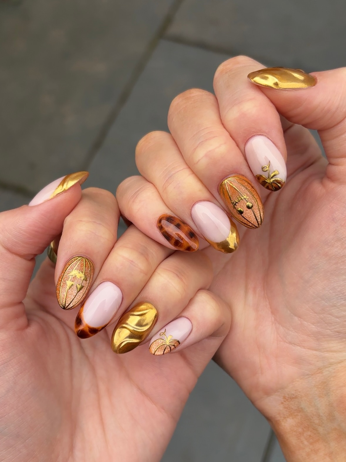 Gold Dipped Tortoise Shell Nails