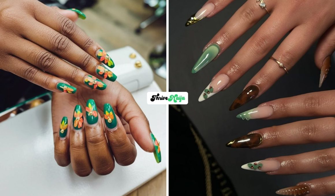 Green Fall Nails That Feel Fresh and Trendy