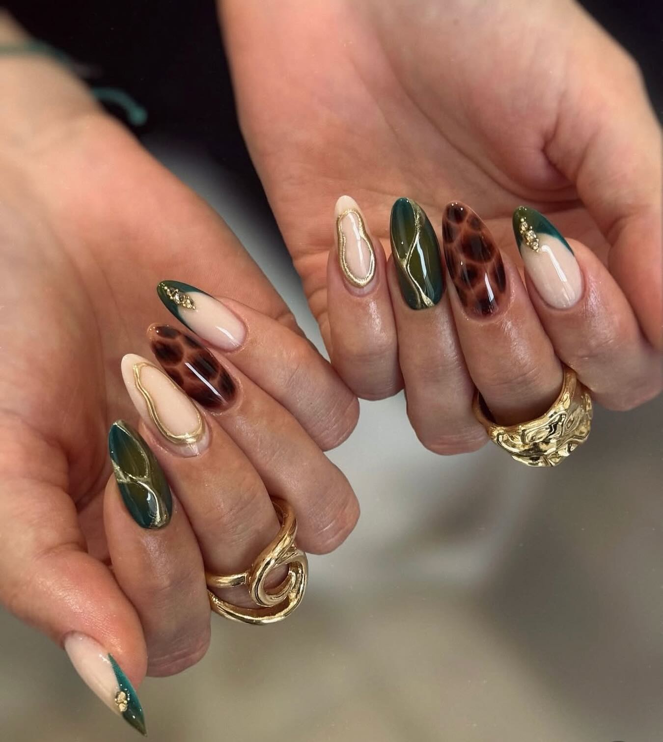 Green and Tortoise Shell Glam