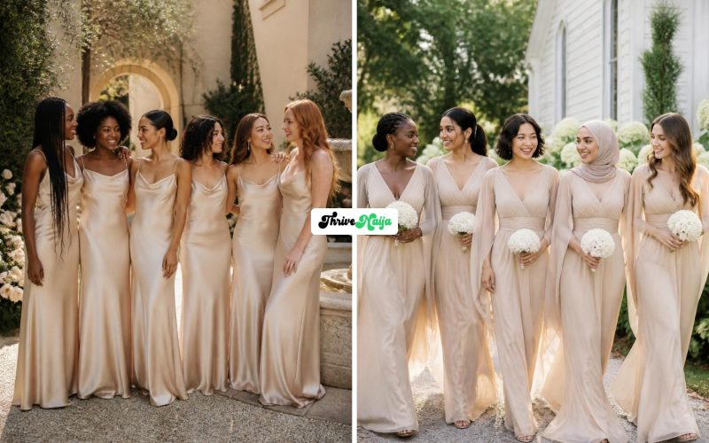 Lovely Champagne Bridesmaid Dresses for Your Big Day