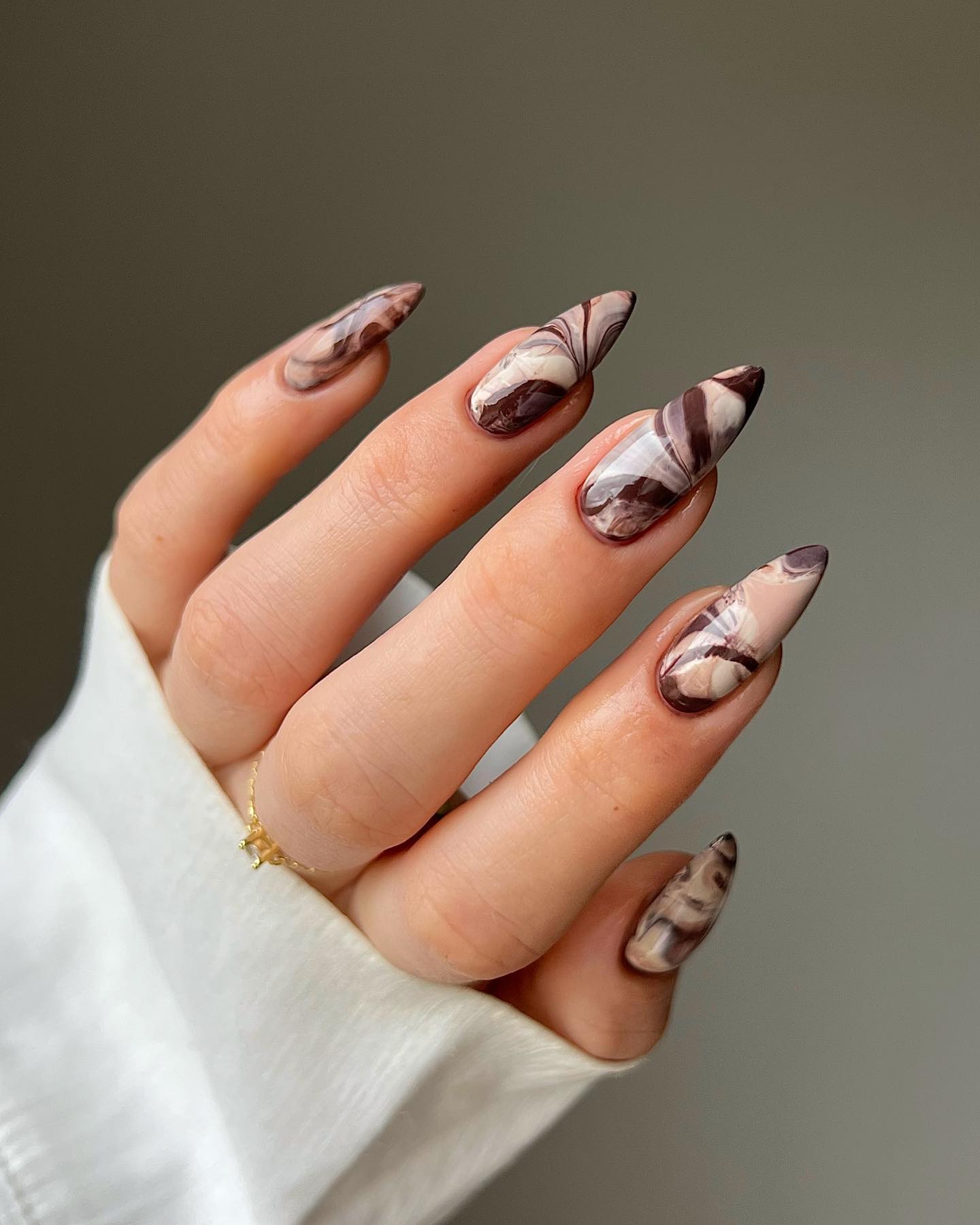 Marble Espresso Gel Nails