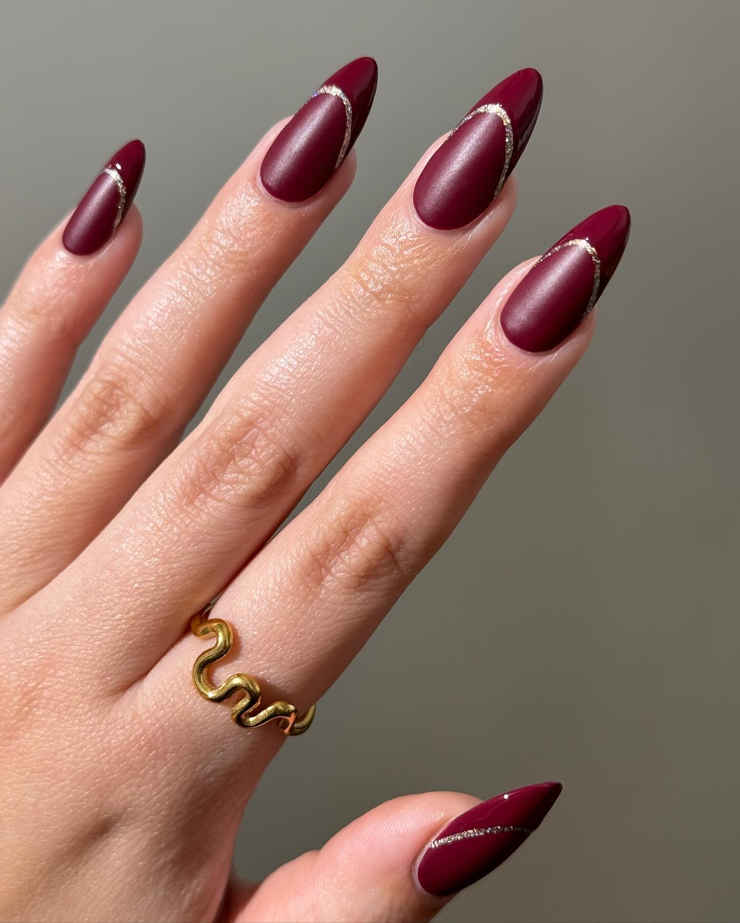 Matte Nails with Glossy French Tips