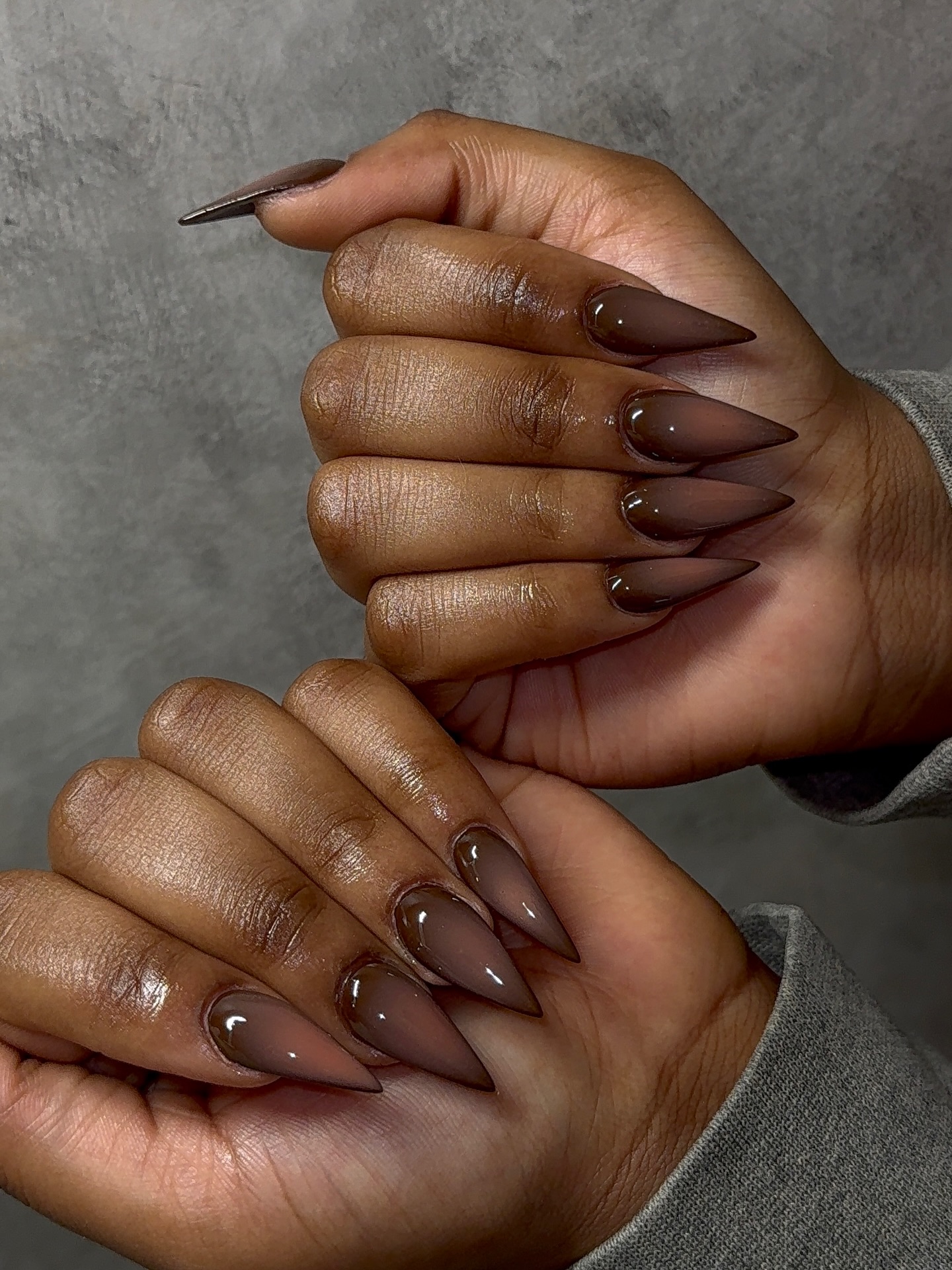Mocha Fall Stiletto Nails