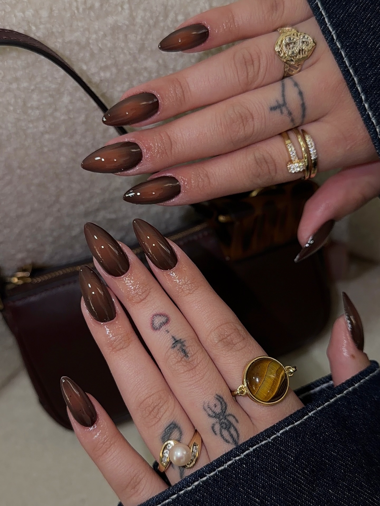 Ombre Chocolate Gel Nails