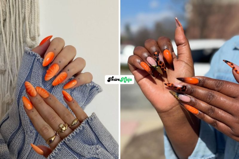 Orange Fall Nails That Scream Autumn