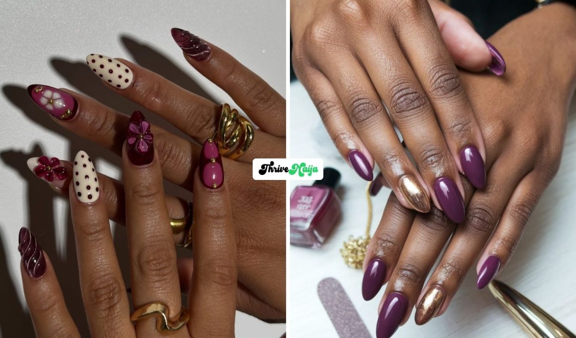 Plum Fall Nails With a Cozy Luxe Feel