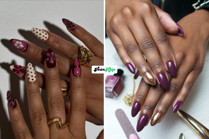 Plum Fall Nails With a Cozy Luxe Feel