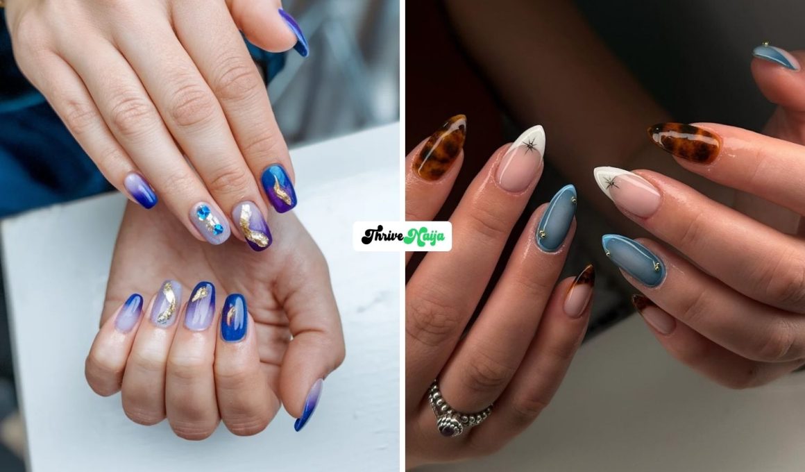 Pretty Blue Fall Nails for a Cool Seasonal Twist
