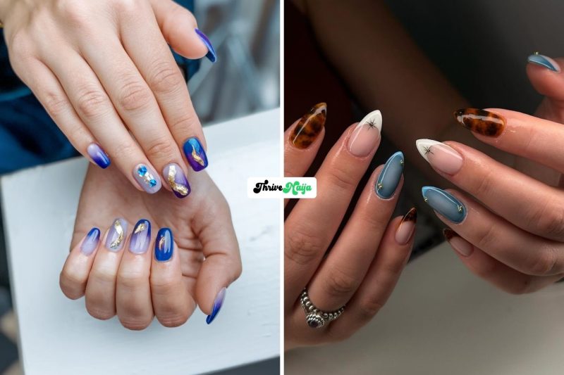 Pretty Blue Fall Nails for a Cool Seasonal Twist