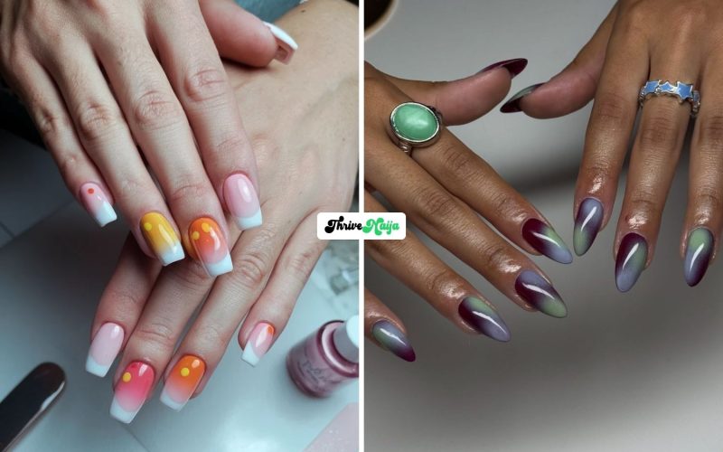 Pretty Fall Dip Nails