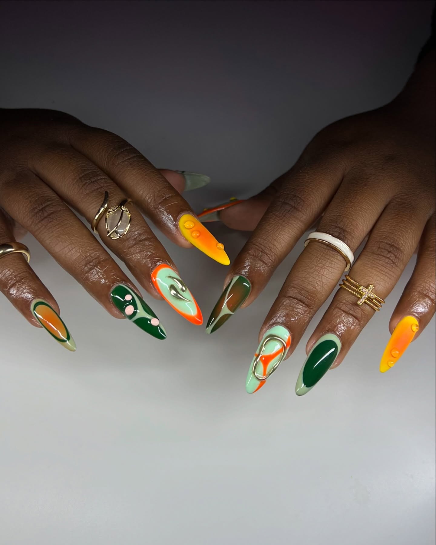 Pumpkin Color Matching Nails