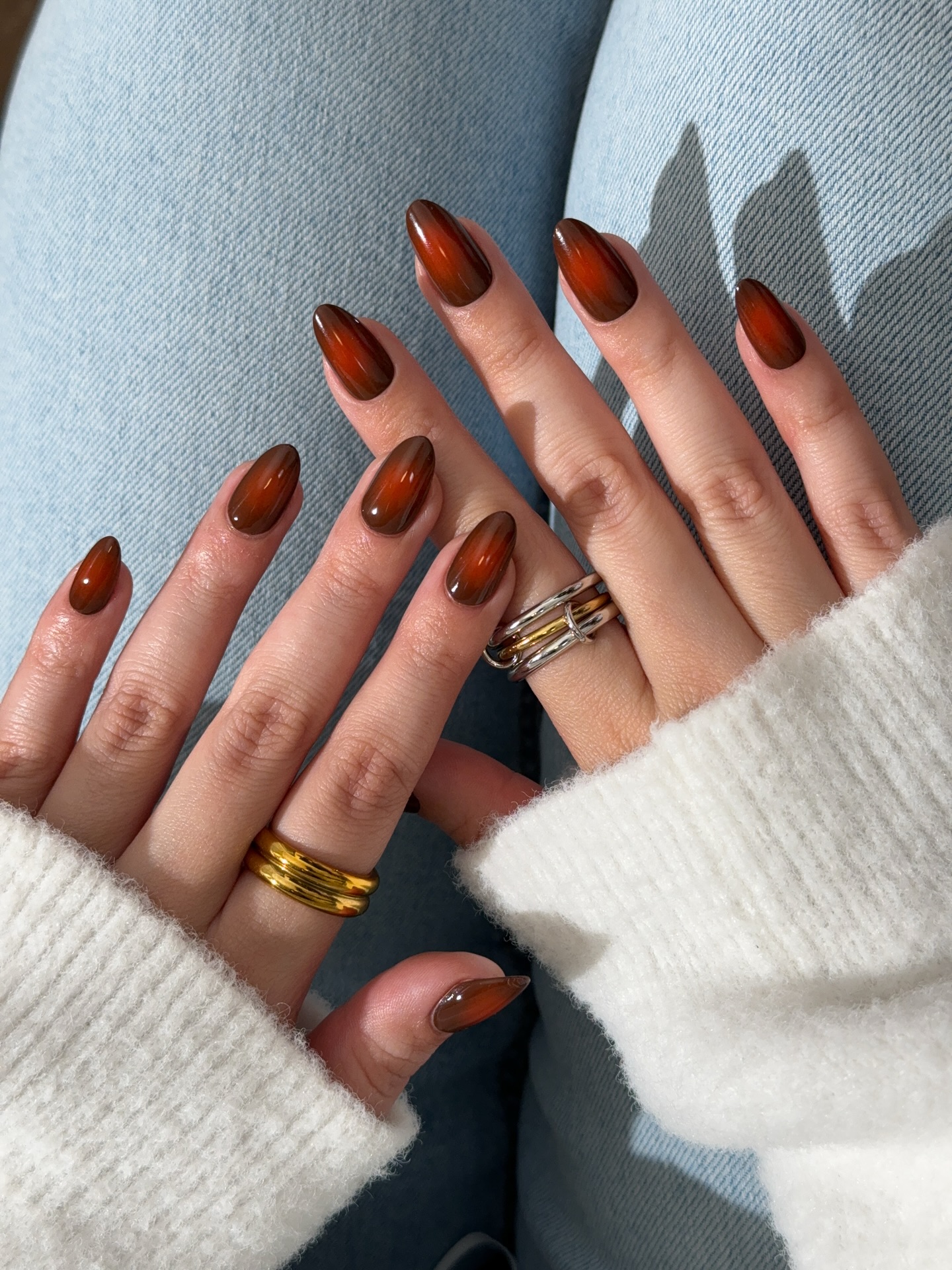 Pumpkin Spice Dip Nails