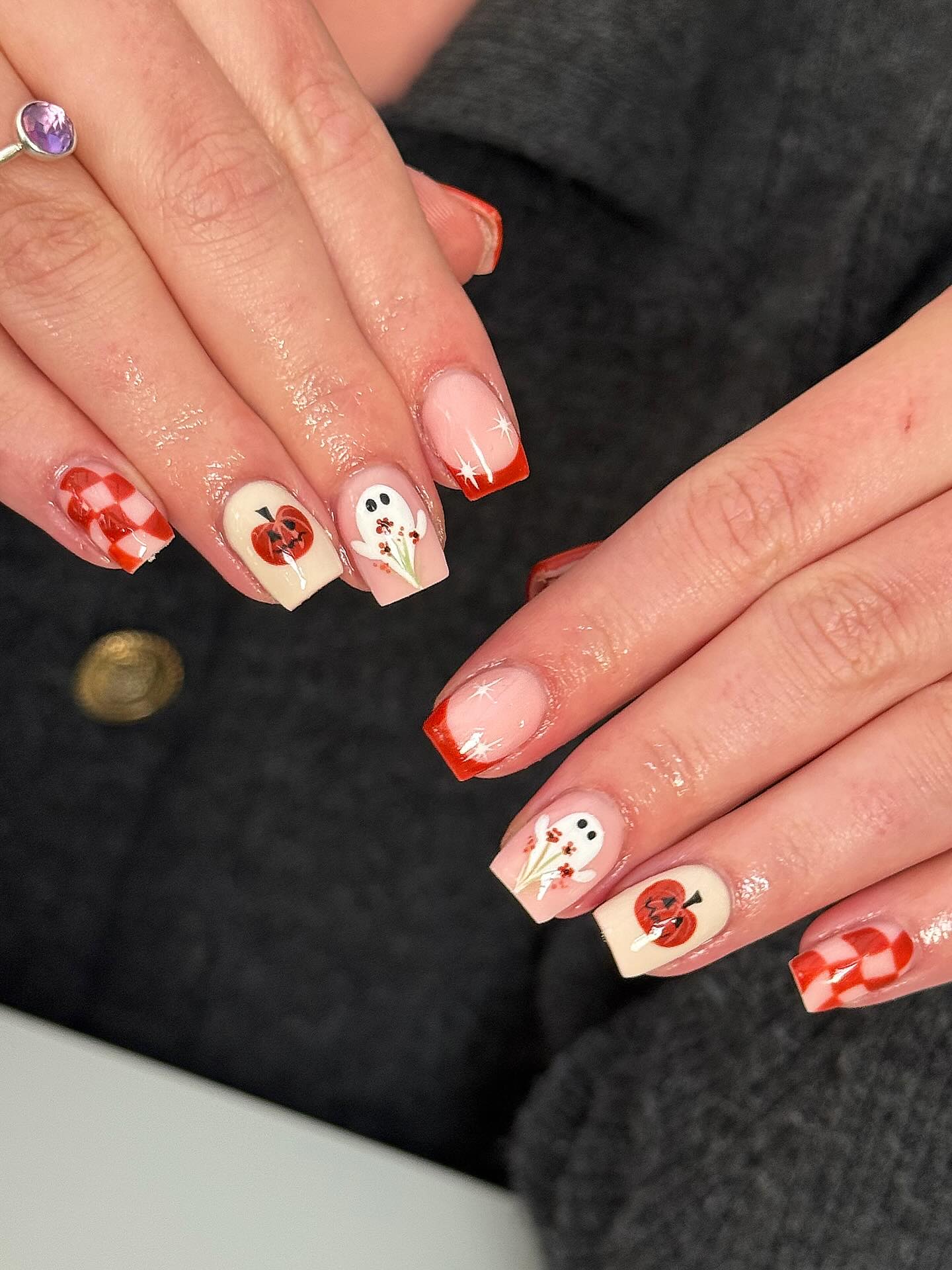 Short Cutesy Halloween Nails