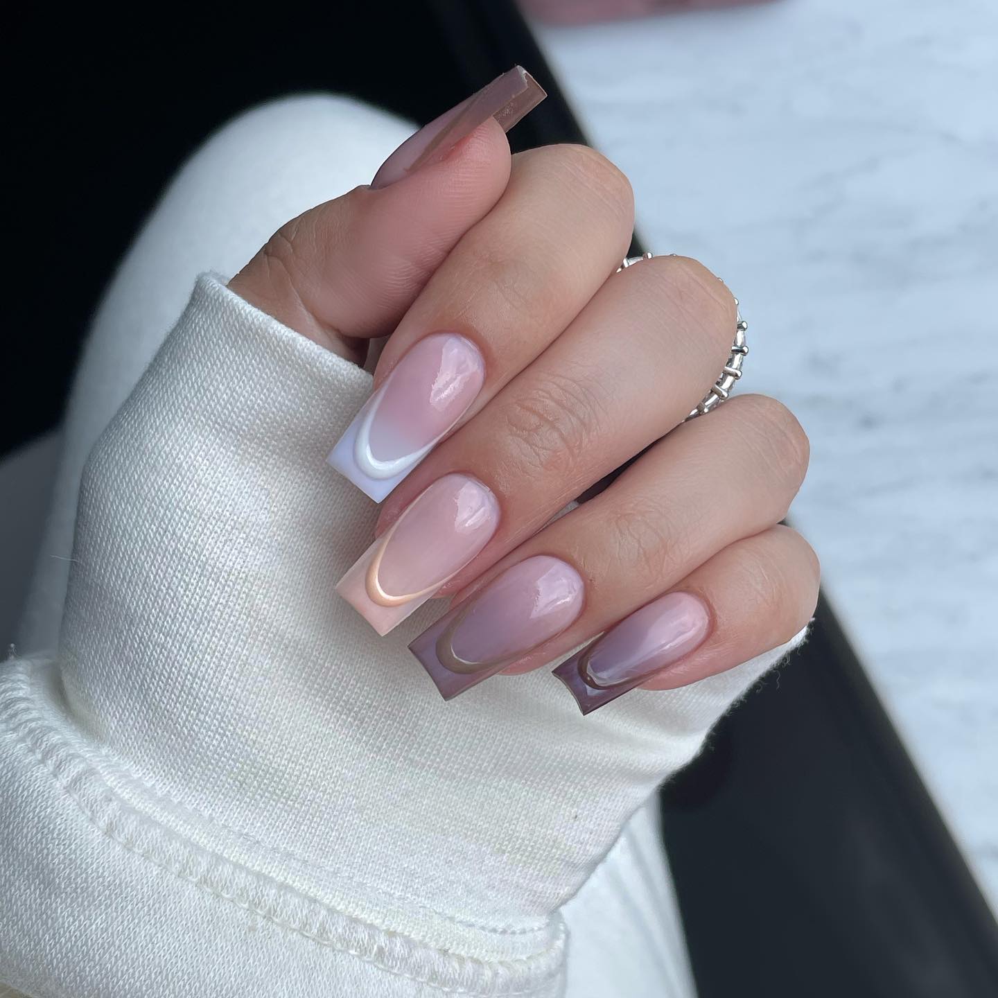 Square Medium Ombre Nails