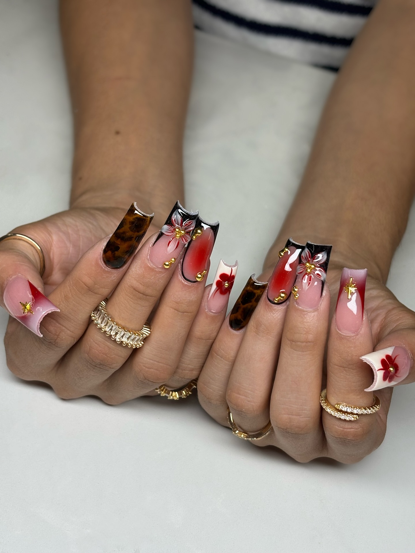 Square Tortoise Birthday Fall Nail Sets