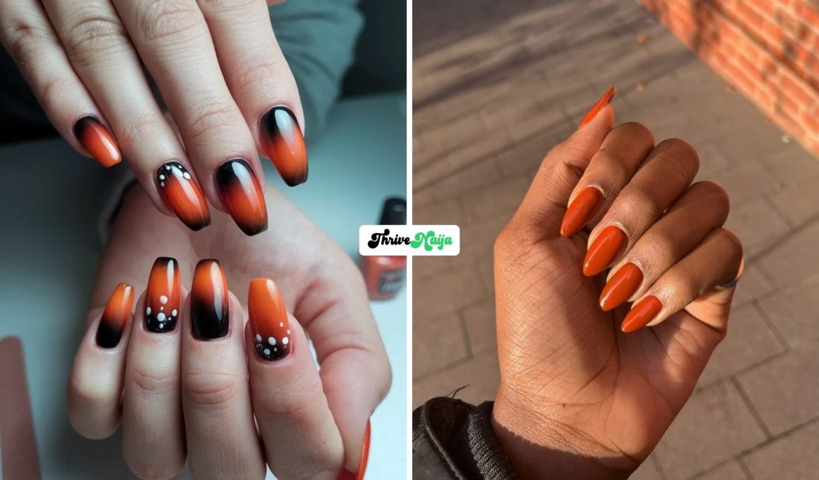 Stunning Burnt Orange Fall Nails