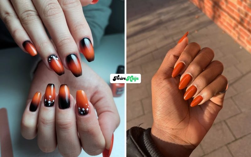 Stunning Burnt Orange Fall Nails