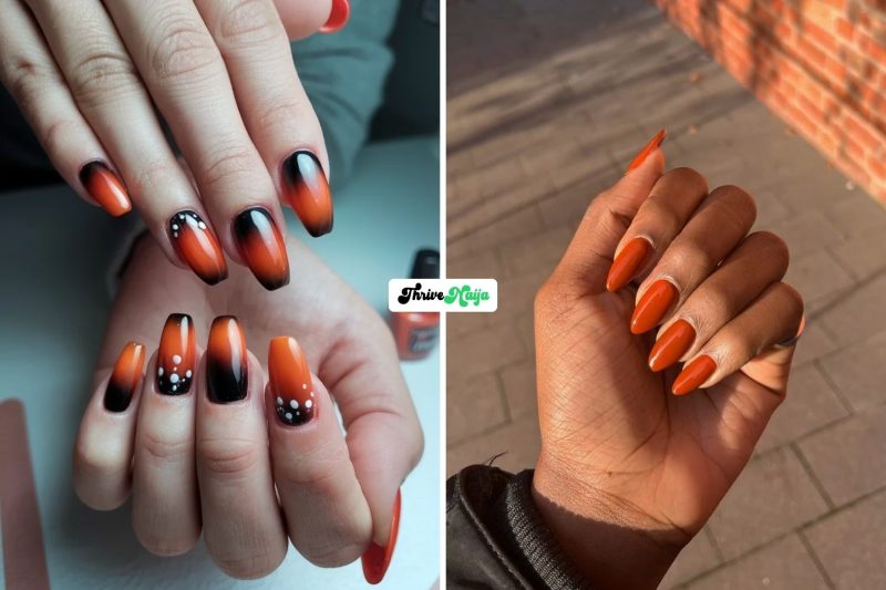Stunning Burnt Orange Fall Nails
