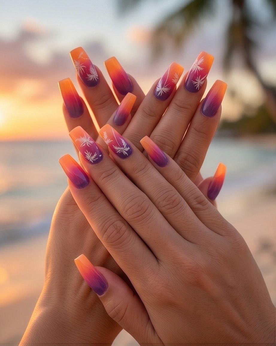 Sunset Beach and Fall Nails