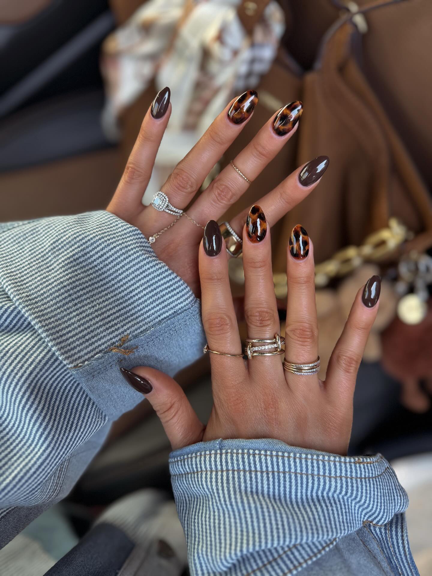 Tortoise Mani Fall Cat Eye Nails