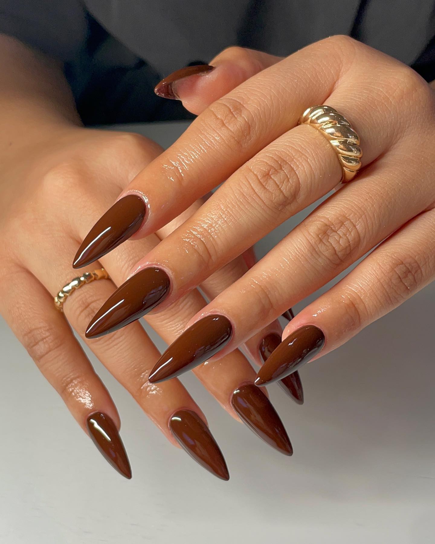 Walnut Brown Gel Nails